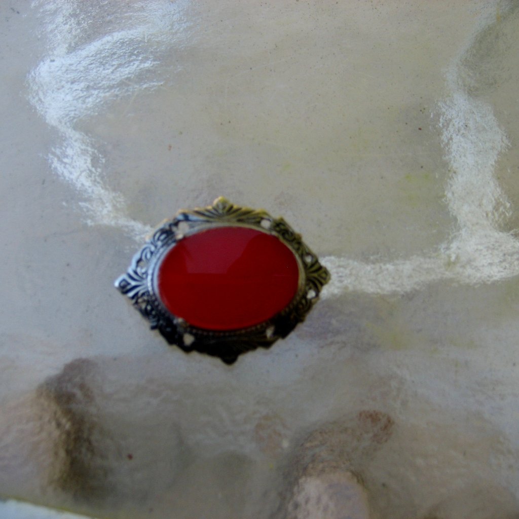 Delicate Sterling Silver Brooch With Oval Carnelian Stone Been Tested